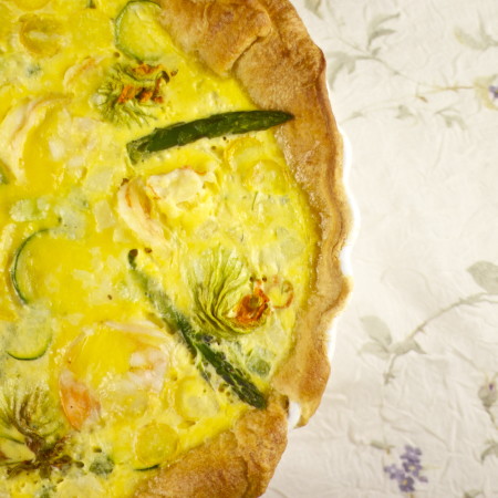 Duck Egg and Squash Blossom Tart