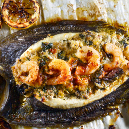 Stuffed Whole Flounder with shrimp and crabmeat is a classic Cajun recipe combination. (All photos credit: George Graham)