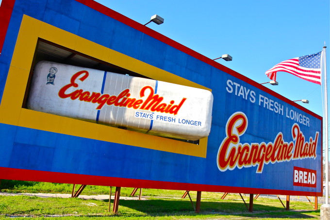 The iconic, rotating Evangeline Maid Sign