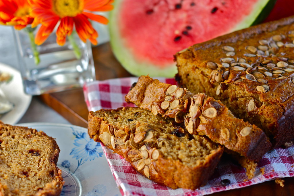 Watermelon Bread using the pulp and juice of fresh watermelon.
