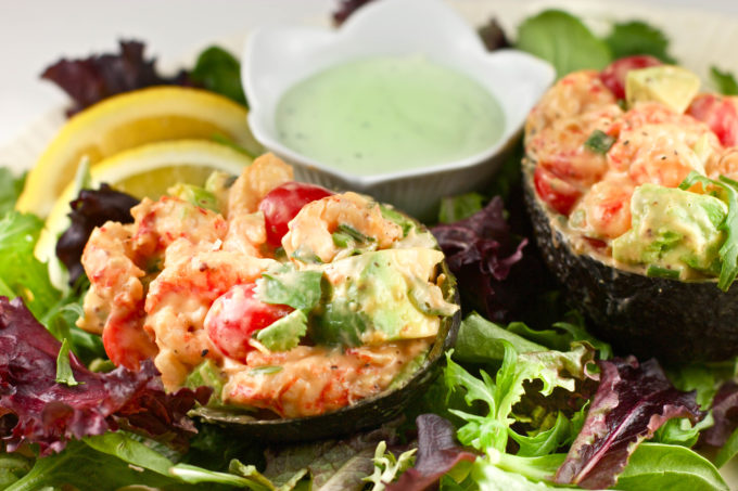 Crawfish Stuffed Avocado -- a light, summer salad. (All photos credit: George Graham)