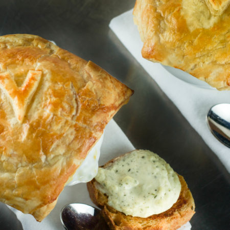 Oyster Bisque with Puff Pastry