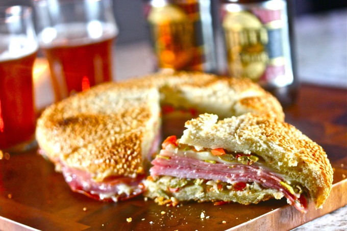 Perfect Muffuletta--the Italian influence in Cajun cooking.