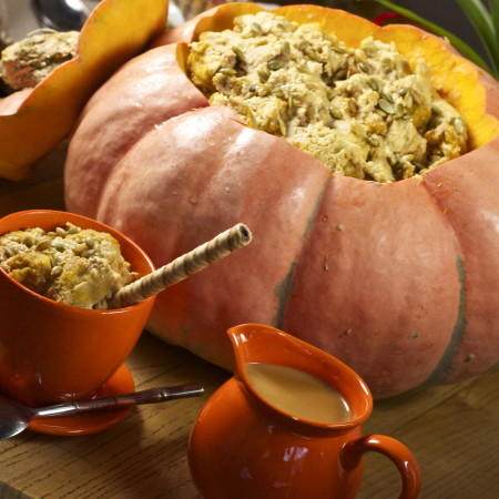Creole Pumpkin Bread Pudding