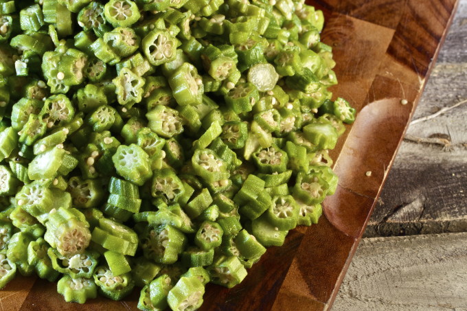 Chunks of okra appear in this recipe for shrimp and okra.