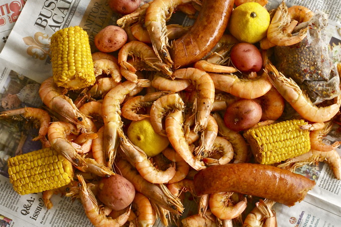 Gulf Coast Shrimp Boil - A Cajun Recipe common in Cajun cooking. Gulf Coast Shrimp Boil - A Cajun Recipe