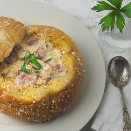 Potato Soup Bread Bowl Horiz