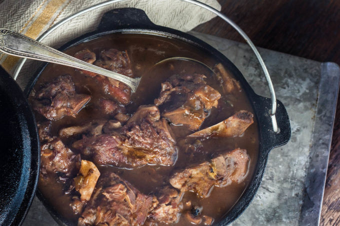 Dark and rich, backbone stew is a classic Cajun recipe. (All photos credit: George Graham)