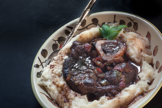 Beef Osso Bucco bowl is a tasty Cajun recipe.
