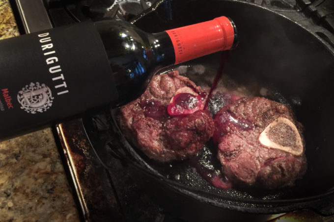 osso buco with red wine Red wine adds flavor to this osso buco recipe.