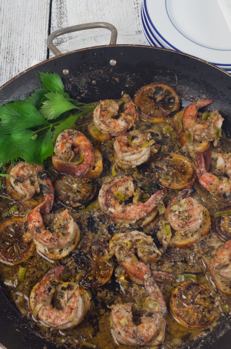 Watch how fast this skillet of shrimp disappears.