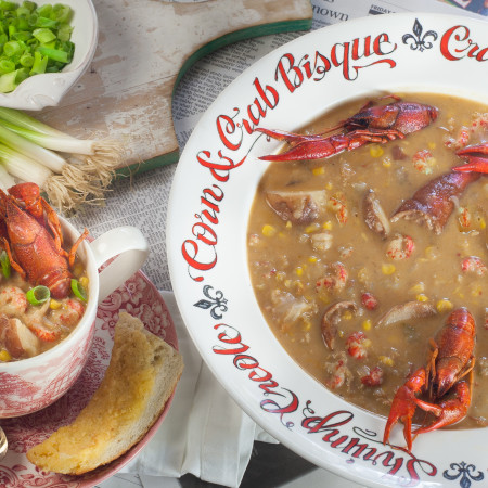 Thick and spicy chowder with the flavor of a Louisiana crawfish boil.  (All ppbotos credit: George Graham)