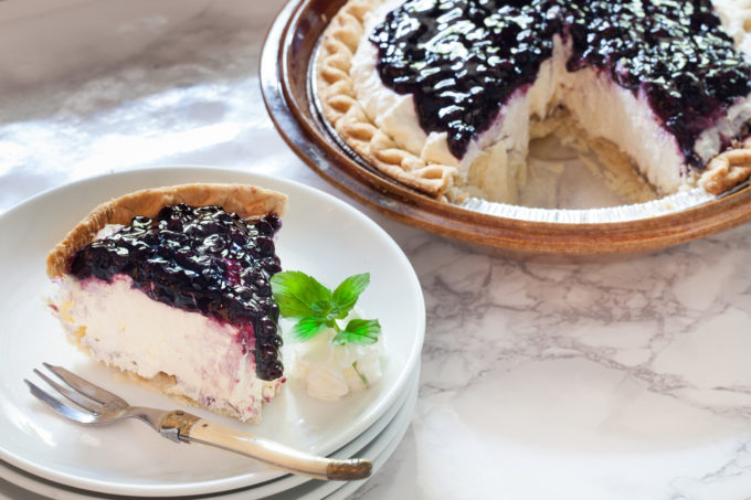A thrilling Blueberry Cream Pie made easy with store-bought ingredients is a tasty Cajun recipe. (All photos credit: George Graham)