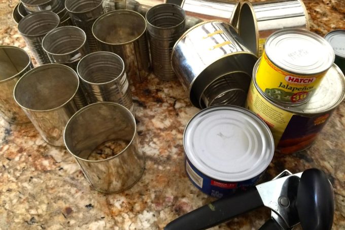 With a simple can opener, make your own set of ring molds in a variety of sizes.