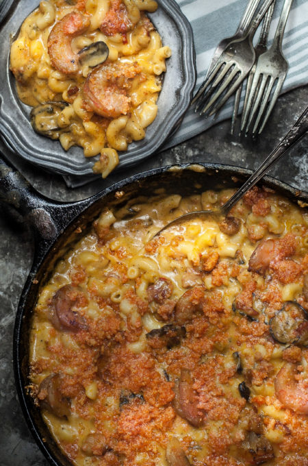 Shrimp and Tasso Mac and Cheese pot This Shrimp and Tasso Mac and Cheese explodes with Cajun recipe flavor.