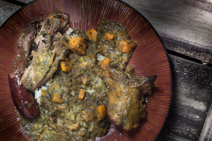 Wild ducks bathed in an aromatic gravy are tender and tasty in this one-pot braise and a classic Teal Stuffed with Mustard Greens and Sweet Potatoes recipe using wild game. (All photos credit: George Graham)