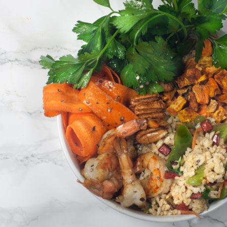 Constructed with farm-fresh Louisiana ingredients, this rice bowl brings home the Cajun flavor. (All photos credit: George Graham)
