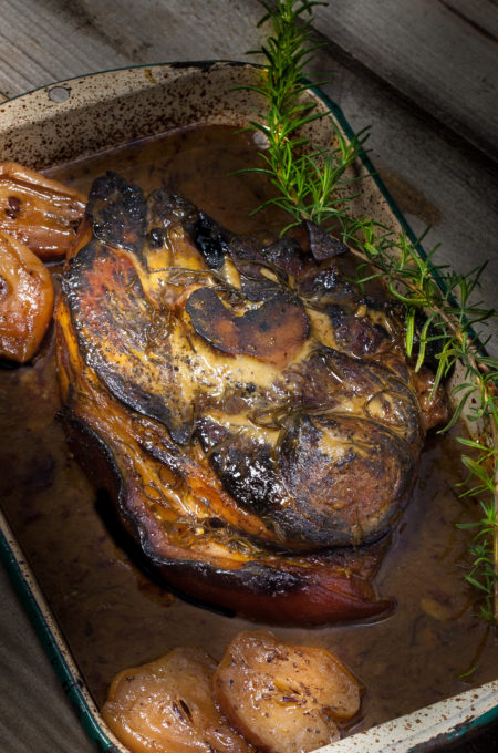 With a mustard glaze finish, the burnt edges add a dark, depth of flavor to this Cajun recipe for ham roast.