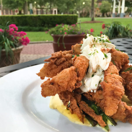 Crispy fried softshells piled high with a velvety sauce.  (All photos credit: George Graham