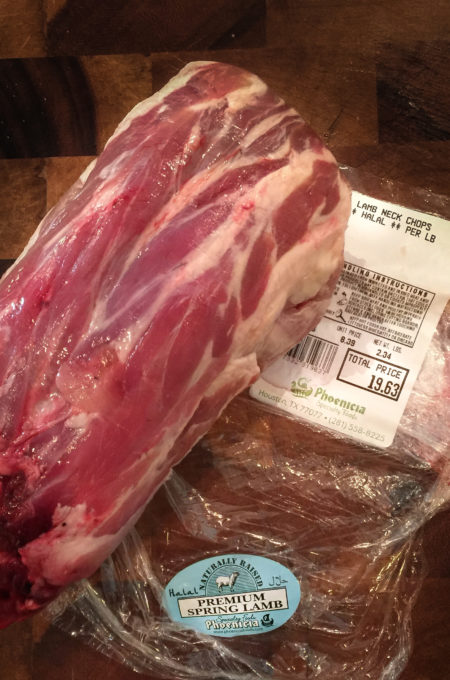 Prepped and packaged, these lamb necks weigh in just over two pounds.