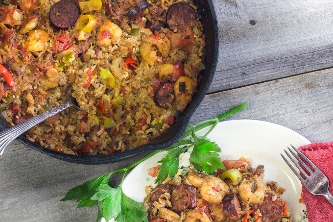 Smoked deer sausage takes center stage with Gulf shrimp in this Creole combination.  (All photos credit: George Graham)