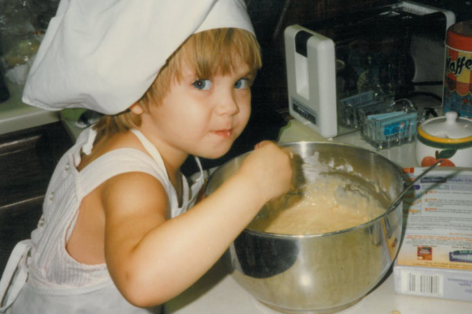 Even at four years old, Chef Lauren is at home in the kitchen!
