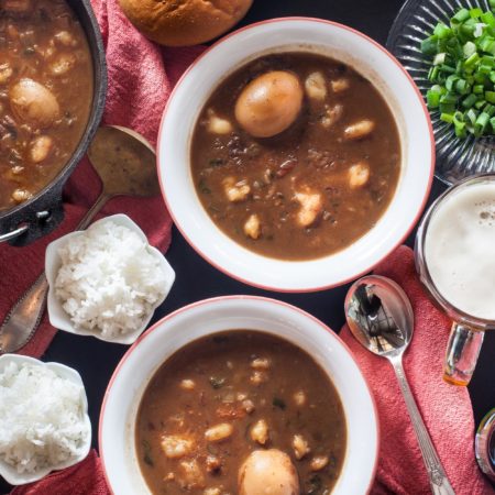 Thick and rich, this Shrimp and Egg Stew is a classic Cajun roots recipe. (All photos credit: George Graham)