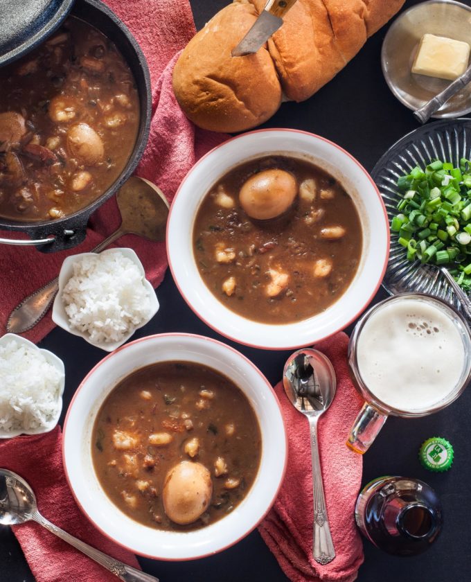 Shrimp and Egg Stew on the table This Shrimp and Egg Stew is traditional Cajun cooking seen often in rural South Louisiana.