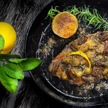 An elegant sauce elevates catfish to center stage in this recipe for Catfish Fillets in Satsuma-Lemon Meunière Sauce . (All photos credit: George Graham)