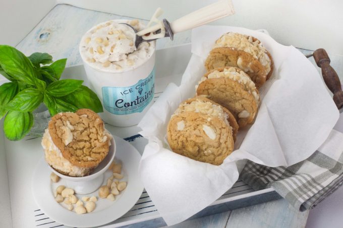 The crunchy contrast of the roasted macadamia nuts against the chilled ice cream is a sandwich dream in this Macadamia Nut Ice Cream Sandwich. (All photos credit: George Graham)