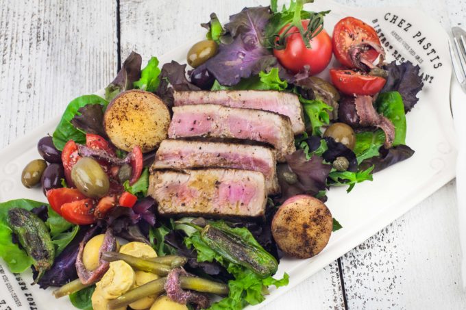 Grilled Tuna Salad Nicoise--A light and healthy summer salad. 