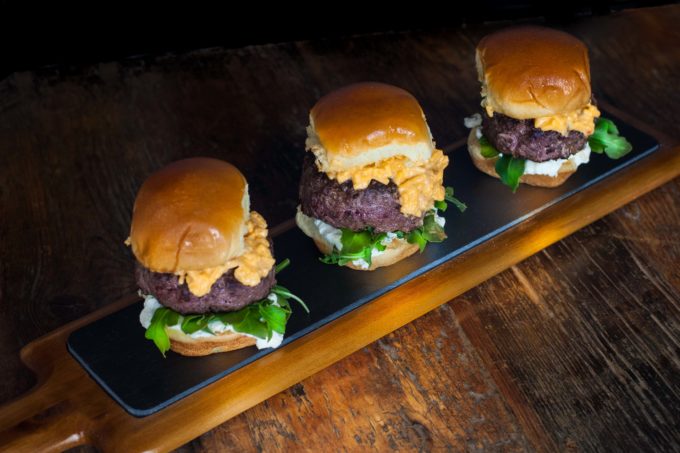 Richly marbled Wagyu beef, is the star of this slider sitting atop a brioche bun. (All photos credit: George Graham)
