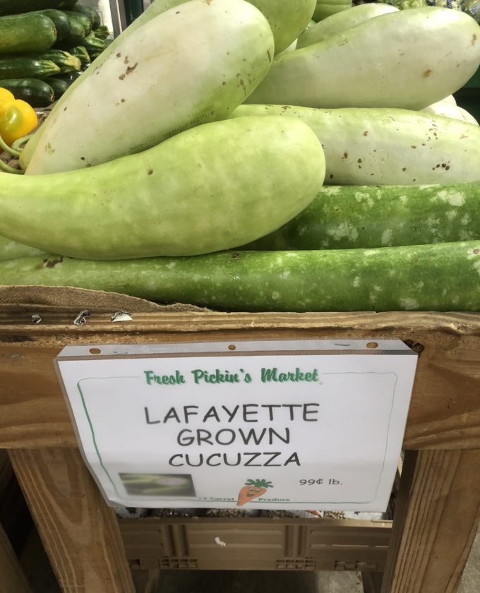 Grown locally, I found my cucuzza at Fresh Picken's market.