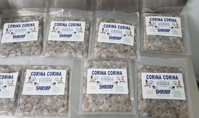 One-pound packs of flash-frozen shrimp to lock in the quality. (Photo credit: Internet archive)