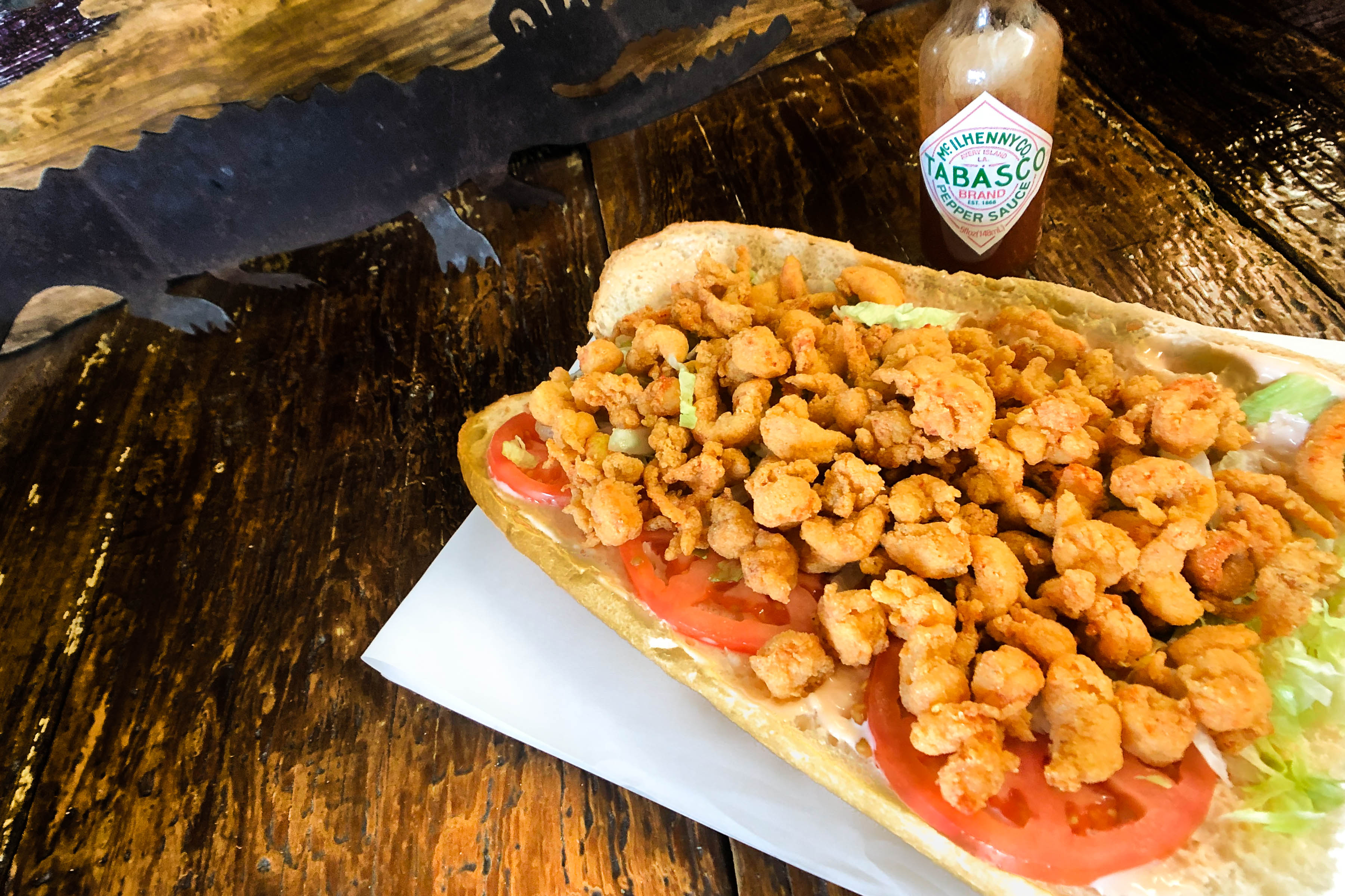 Overstuffed Fried Crawfish Po'Boy - Acadiana Table