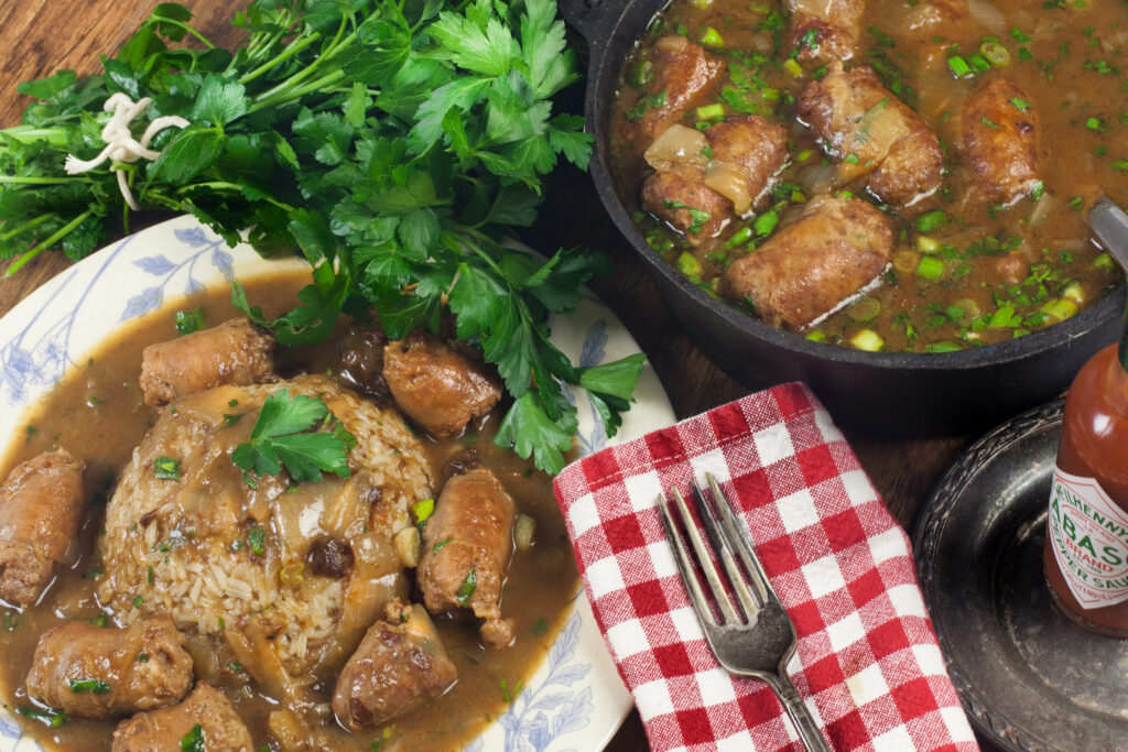 Pork Sausage in Roux Gravy Acadiana Table