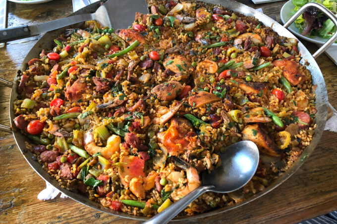 Flavors of Spain mingle with local ingredients in this simplified version of a classic paella. (All photos credit: George Graham)